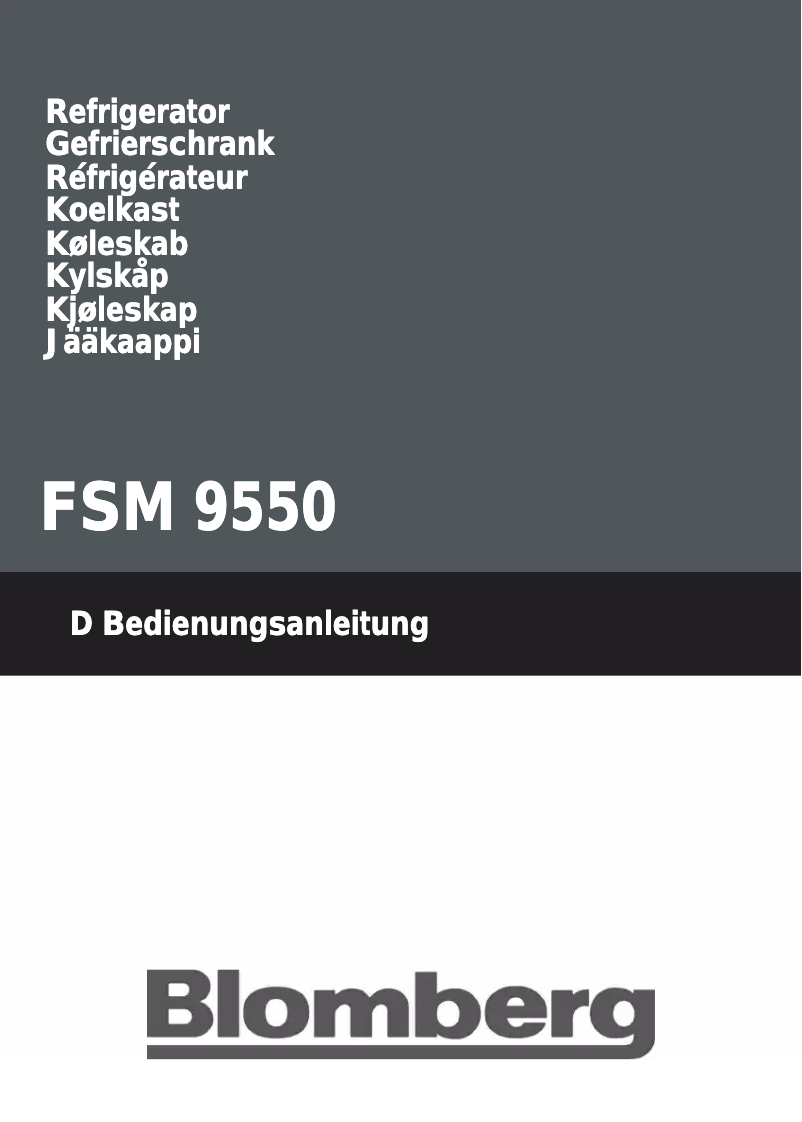First page image of the manual for FSM 9550