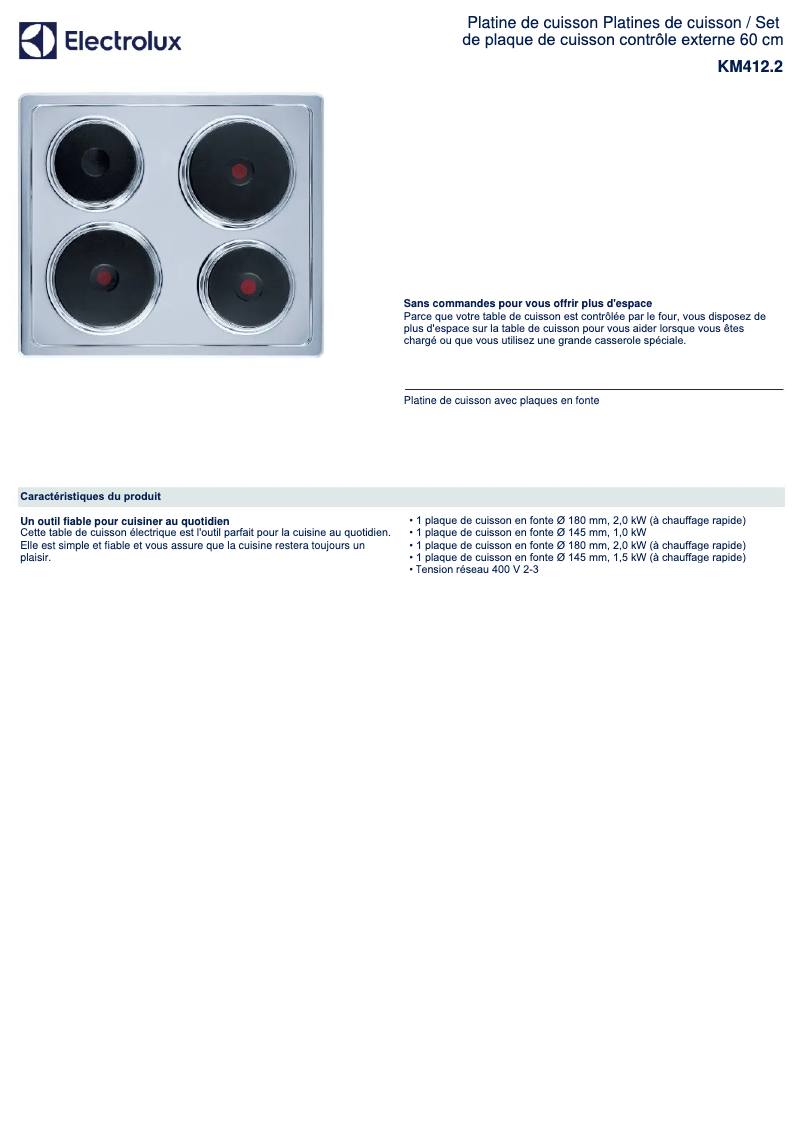 First page image of the manual for KM412.2