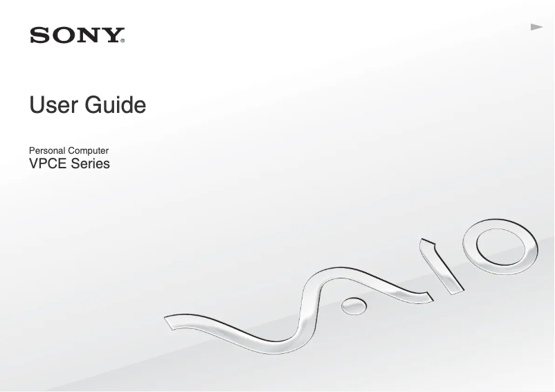 First page image of the manual for Vaio VPCEC2GGX