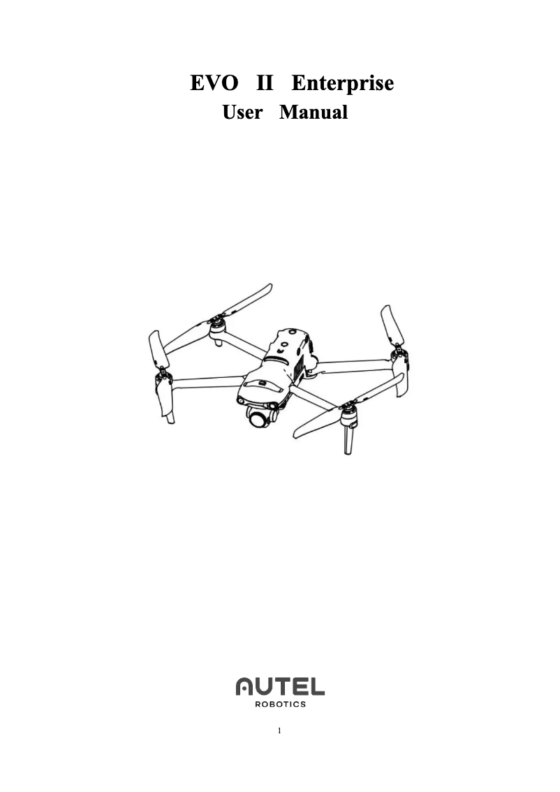 First page image of the manual for EVO II Enterprise