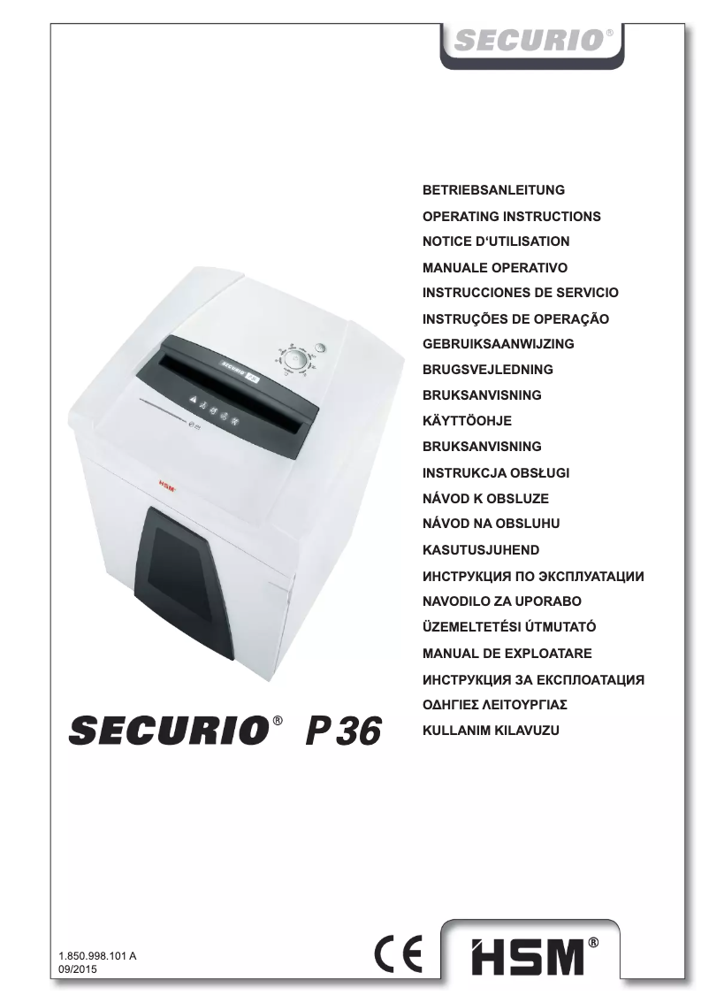 Page 1 of the manual User Manual HSM Securio P36c