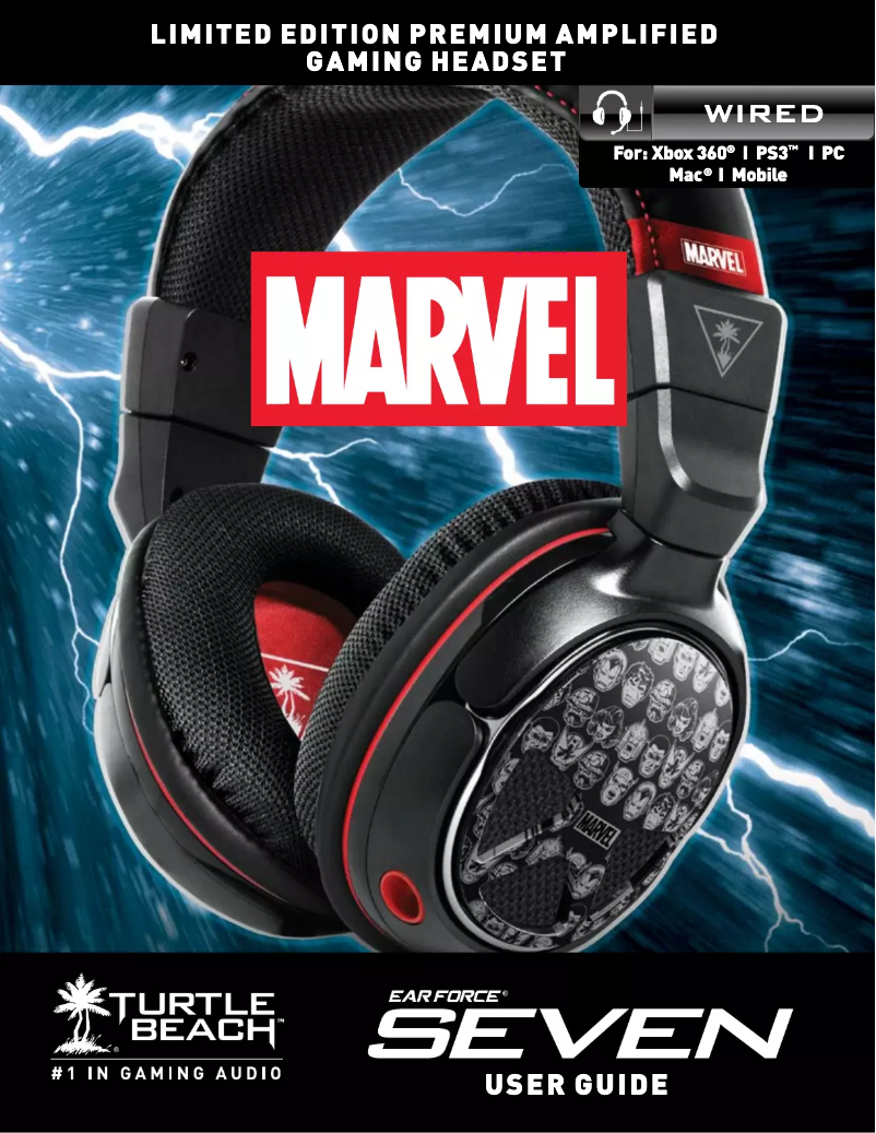 Page 1 of the manual User Manual Turtle Beach Earforce Seven Marvel
