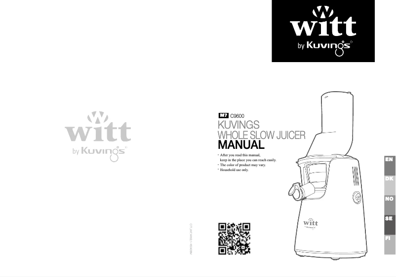 Page 1 of the manual User Manual Witt C9620