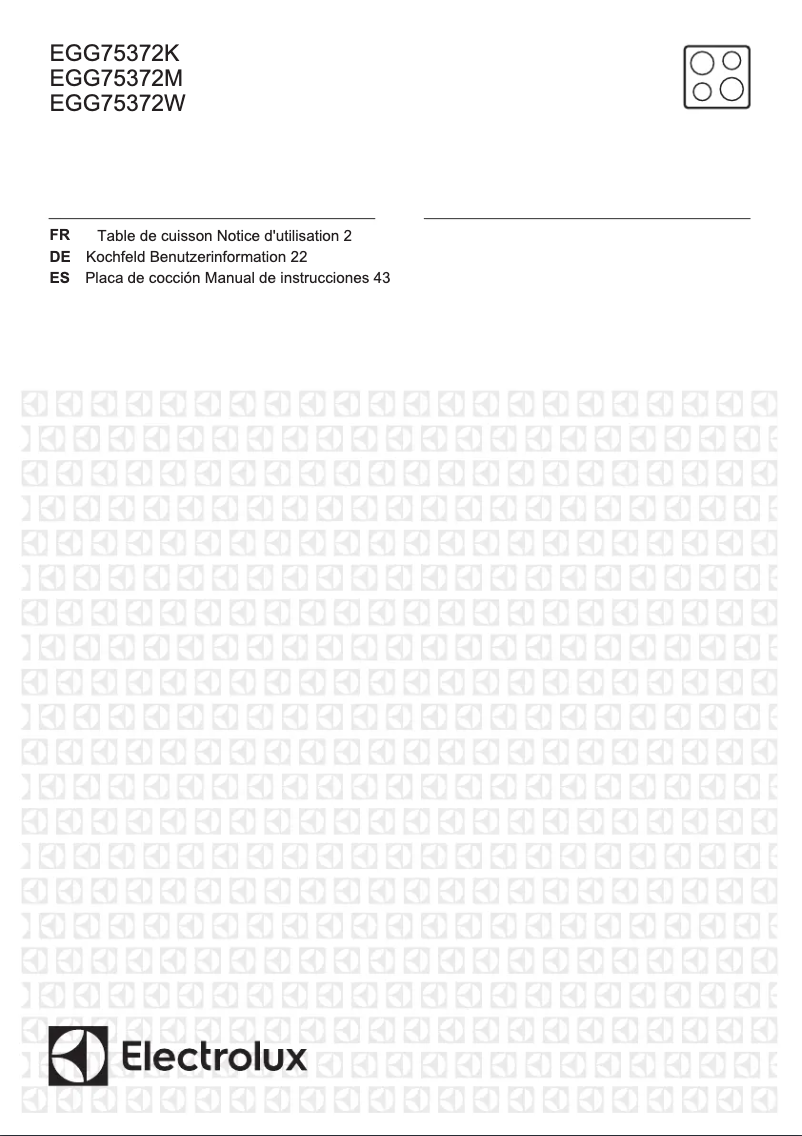 First page image of the manual for EGG75372K