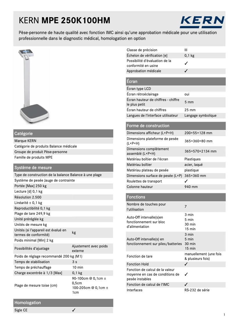 First page image of the manual for MPE 250K100HNM