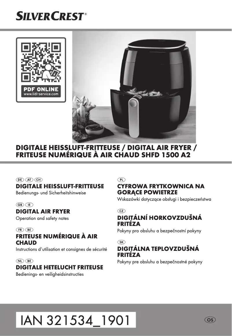 Page 1 of the manual User Manual SilverCrest SHFD 1500 A2