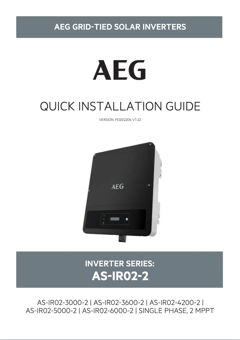Page 1 of the manual User Manual AEG AS-IR02-6000-2