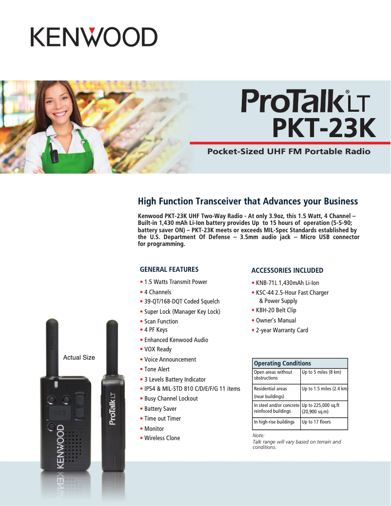 Page 1 of the manual User Manual Kenwood ProTalk PKT-23