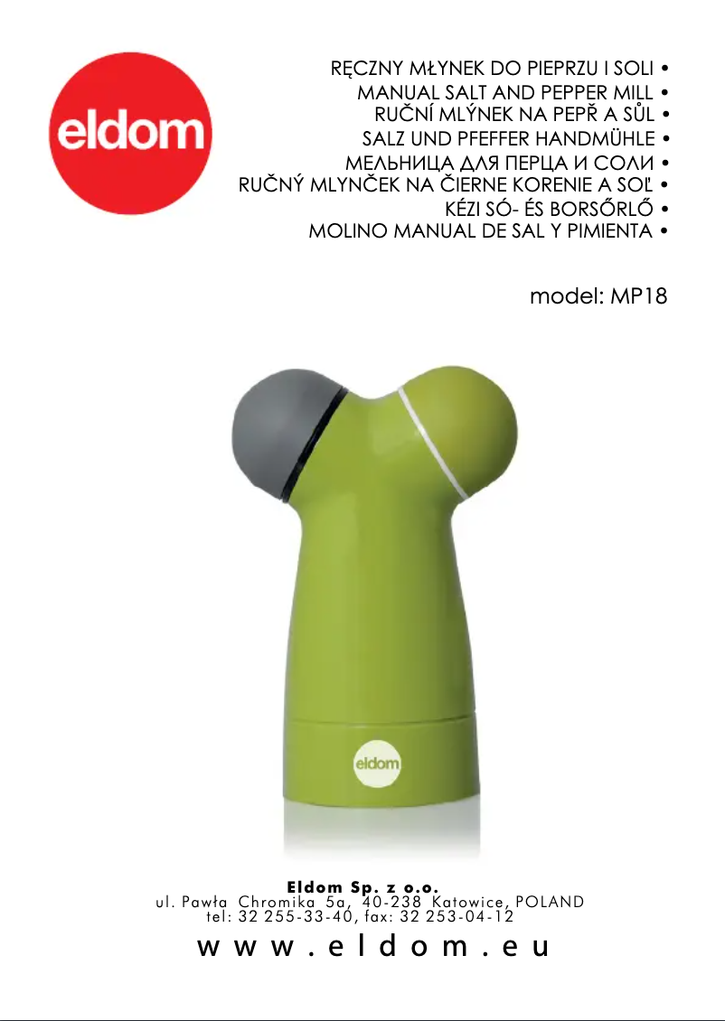 Page 1 of the manual User Manual Eldom MP18