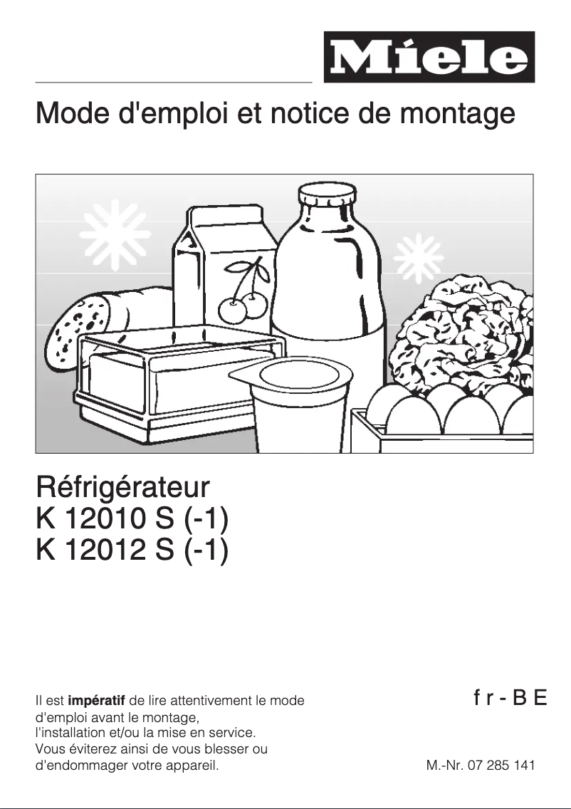 Page 1 of the manual User Manual Miele K 12012 S-1