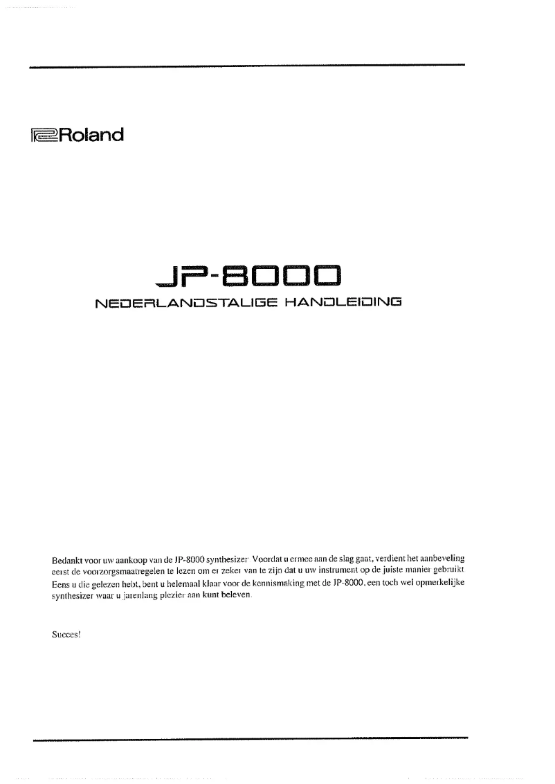 Page 1 of the manual User Manual Roland JP-8000