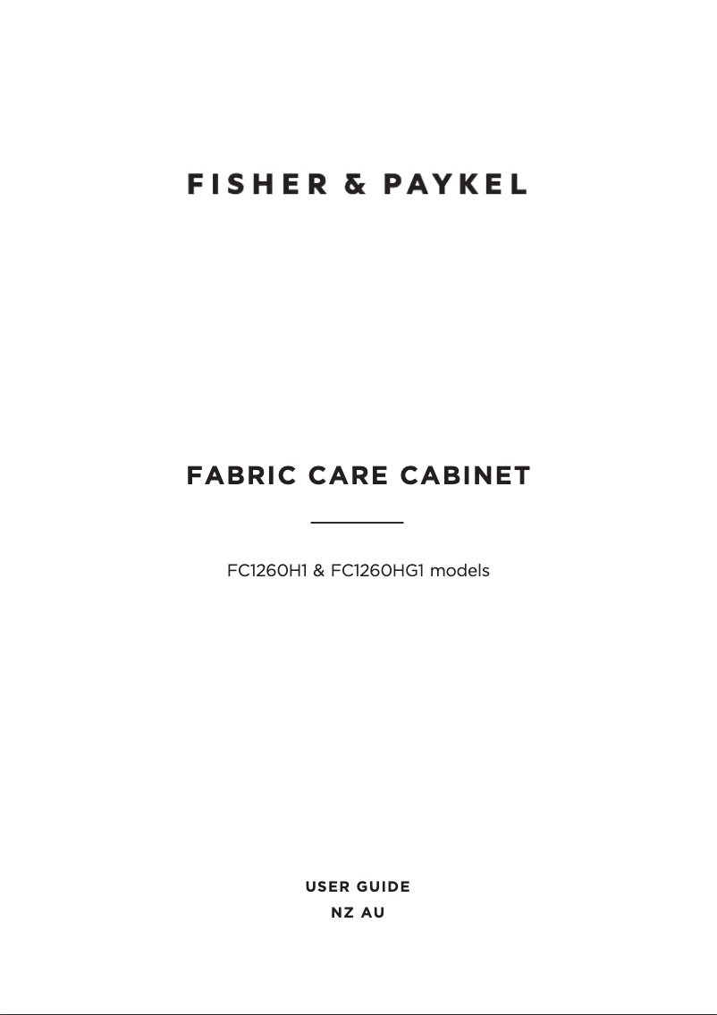 Page 1 de la notice Manuel utilisateur Fisher & Paykel FC1260H1