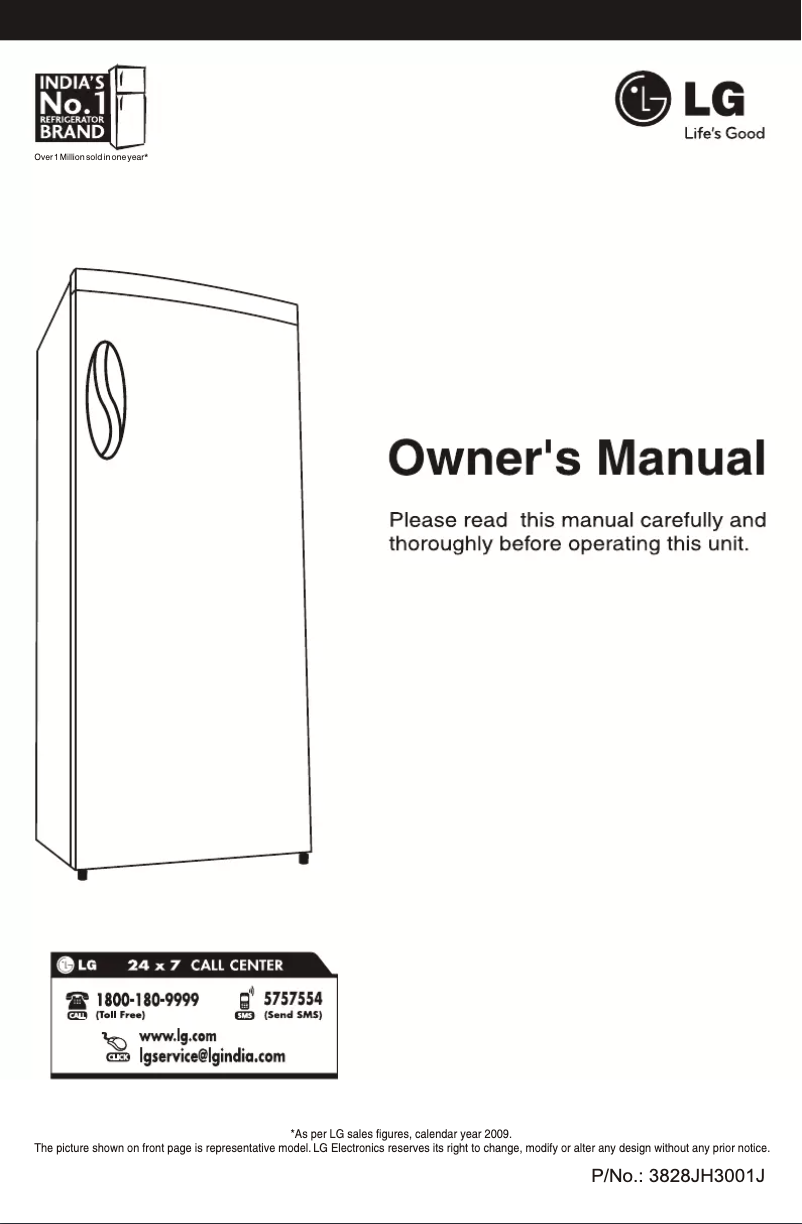 Page 1 of the manual User Manual LG GR-181TMPX