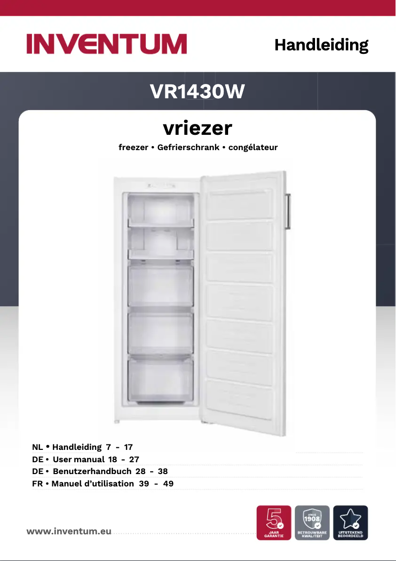 First page image of the manual for VR1430B