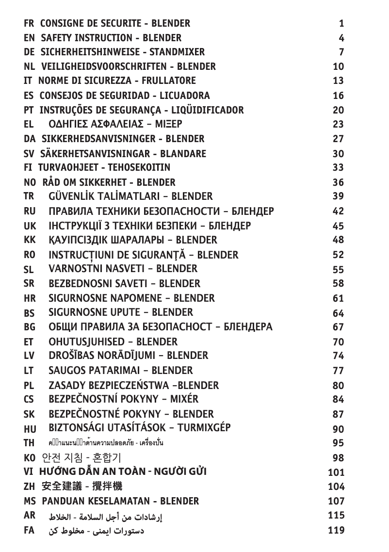 First page image of the manual for Blendforce 2 LM439D10