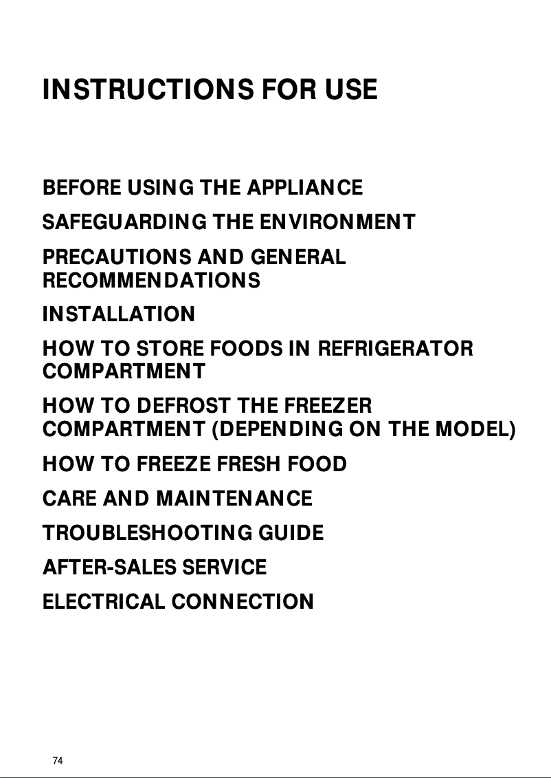 Page 1 of the manual User Manual Whirlpool ARC 7412 AL