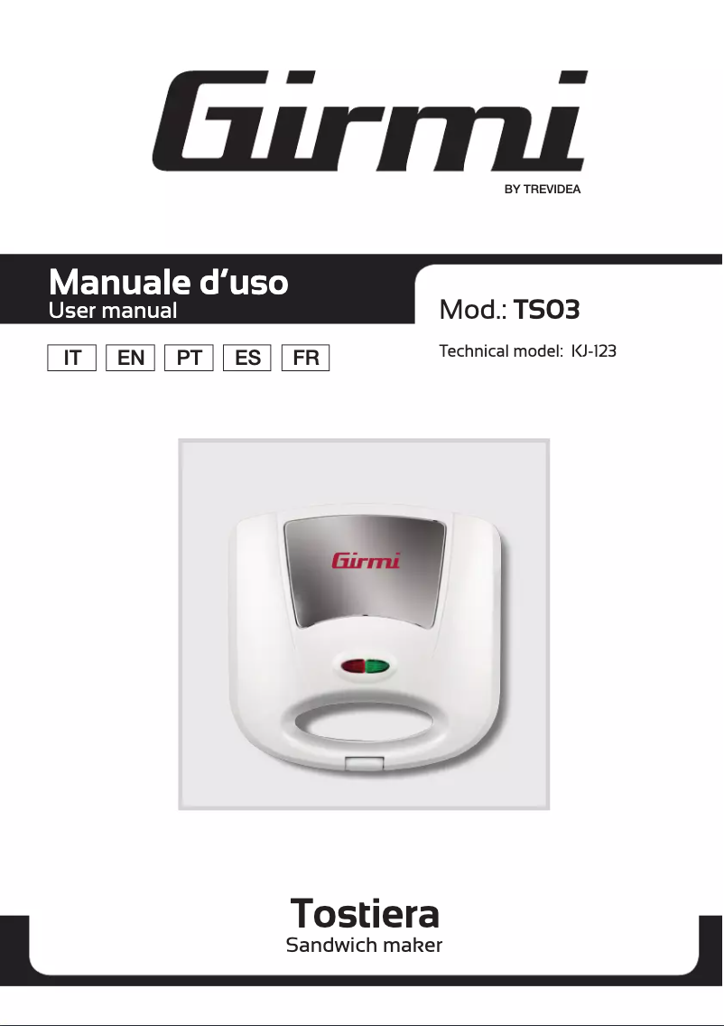 Image de la première page du manuel de l'appareil TS03