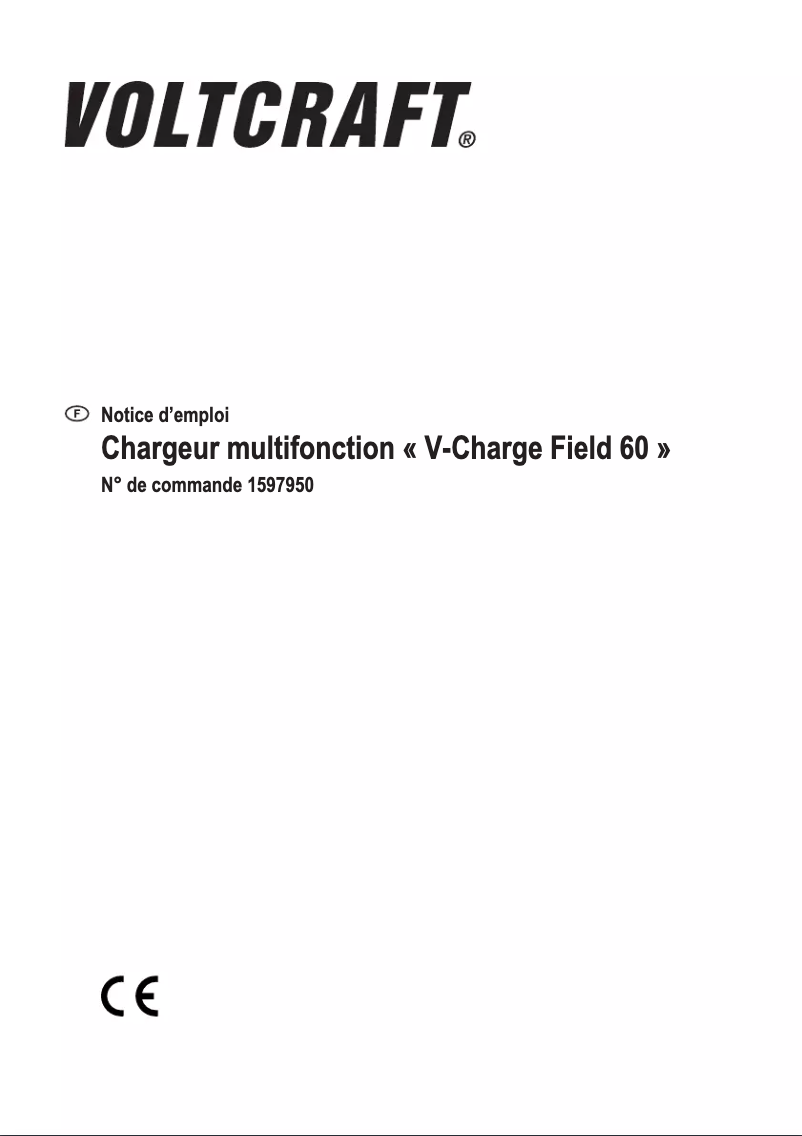 First page image of the manual for V-Charge Field 60