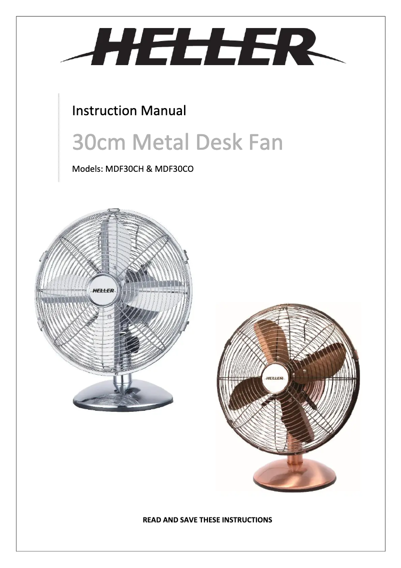 Page 1 of the manual User Manual Heller MDF30CH