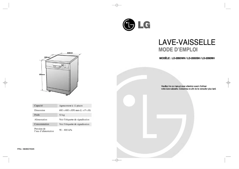 Page 1 of the manual User Manual LG LD-2050SH