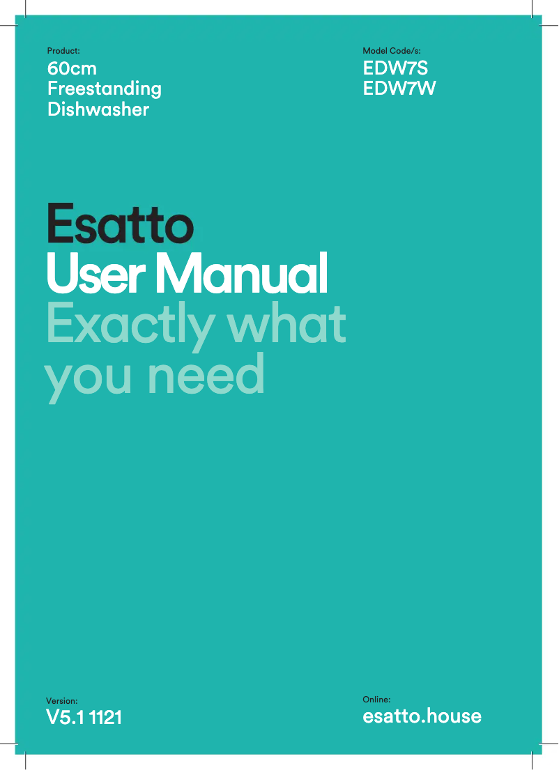 First page image of the manual for EDW7S