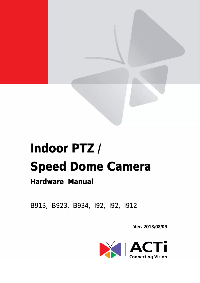 Page 1 of the manual Instruction Manual ACTi B913