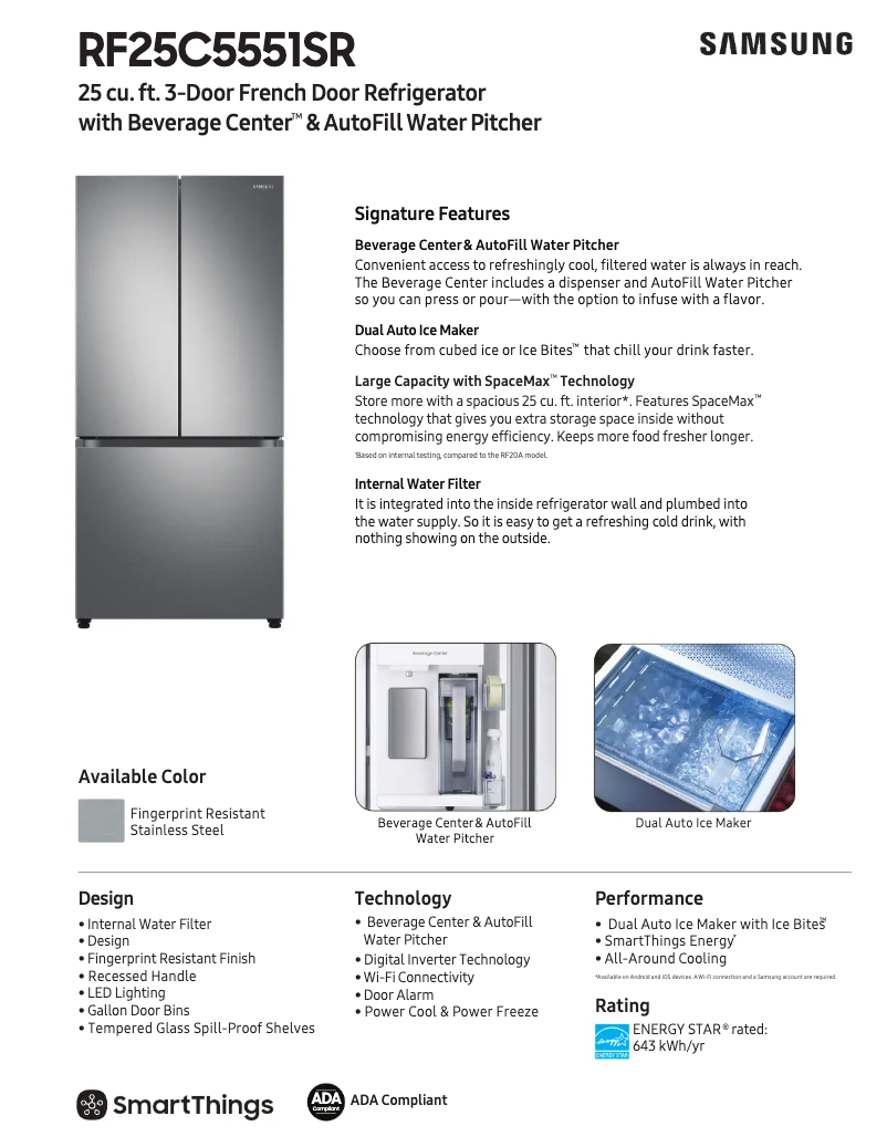 First page image of the manual for RF25C5551SR