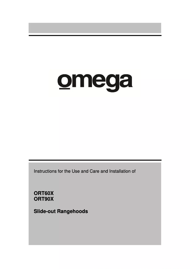 Page 1 of the manual User Manual Omega ORT60X