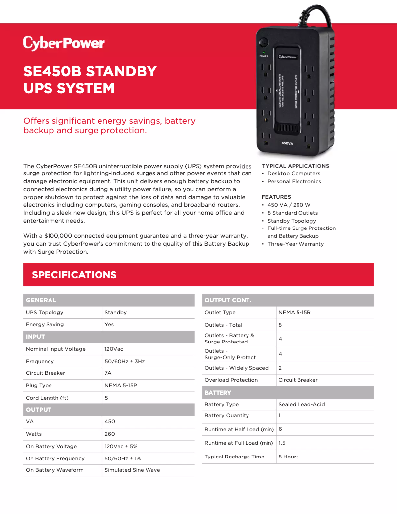 Image de la première page du manuel de l'appareil SE450B