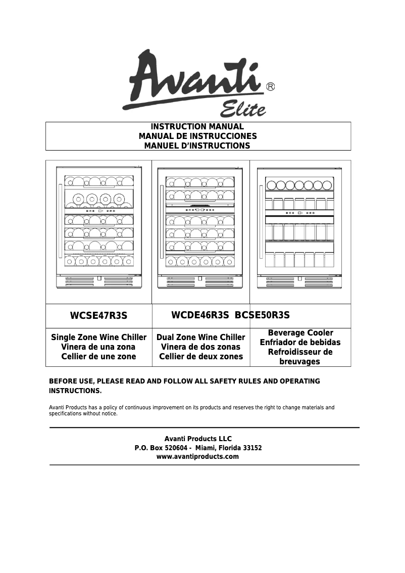 First page image of the manual for WCDE46R3S