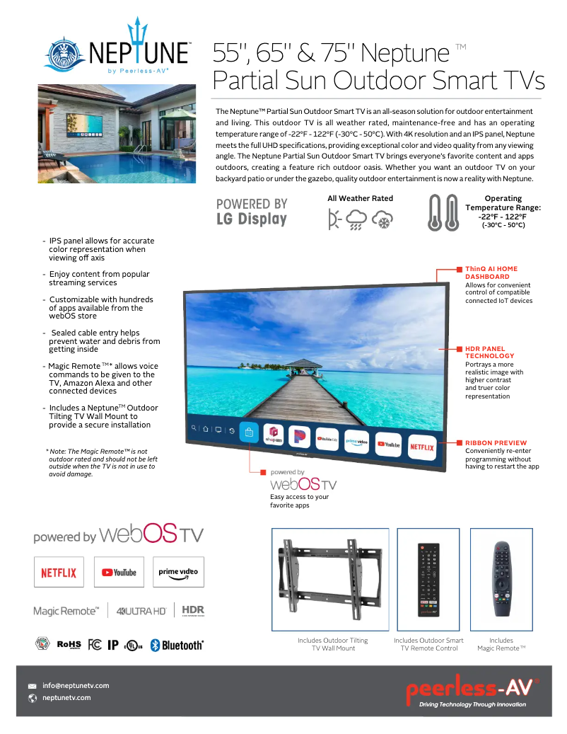 Page 1 of the manual Technical Sheet Peerless-AV NT553