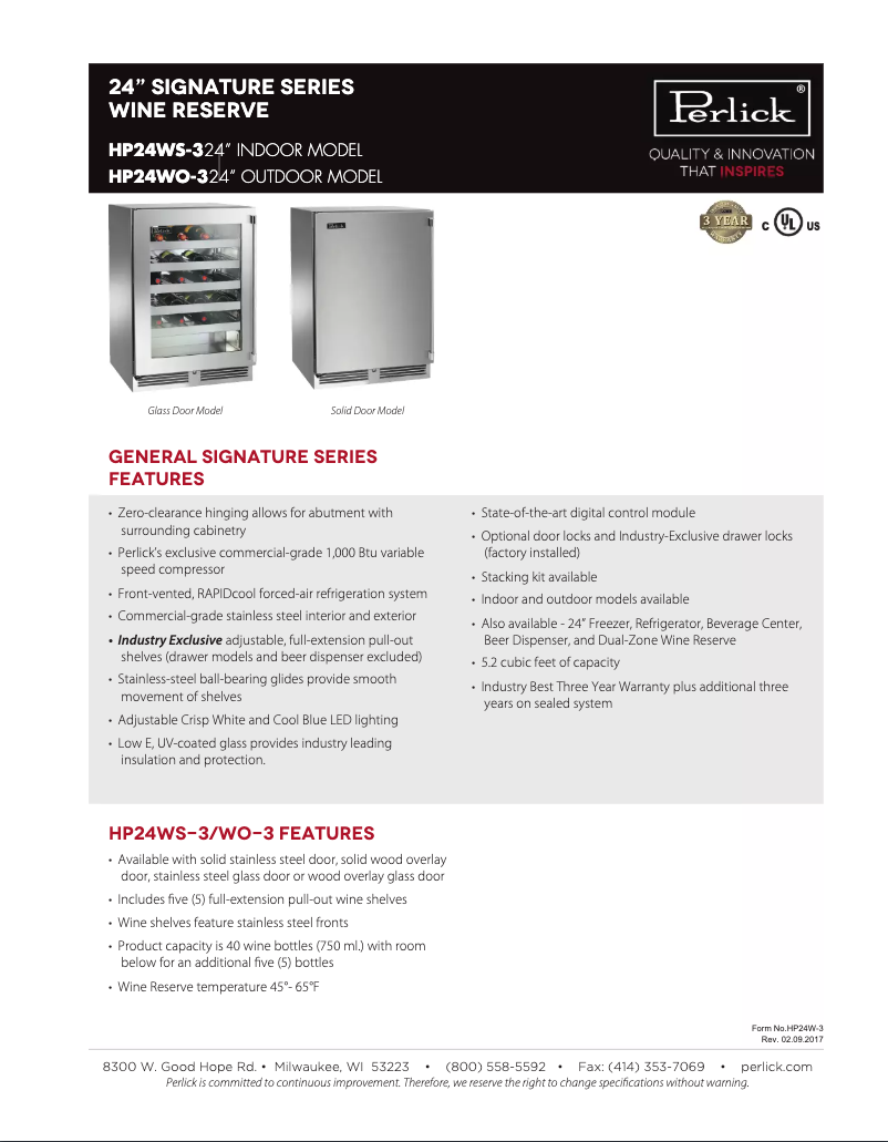 First page image of the manual for HP24WO-3-3L