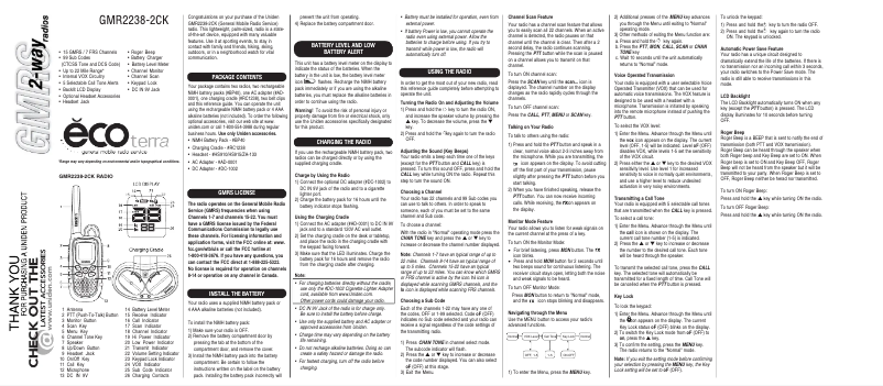 First page image of the manual for GMR2238-2CK