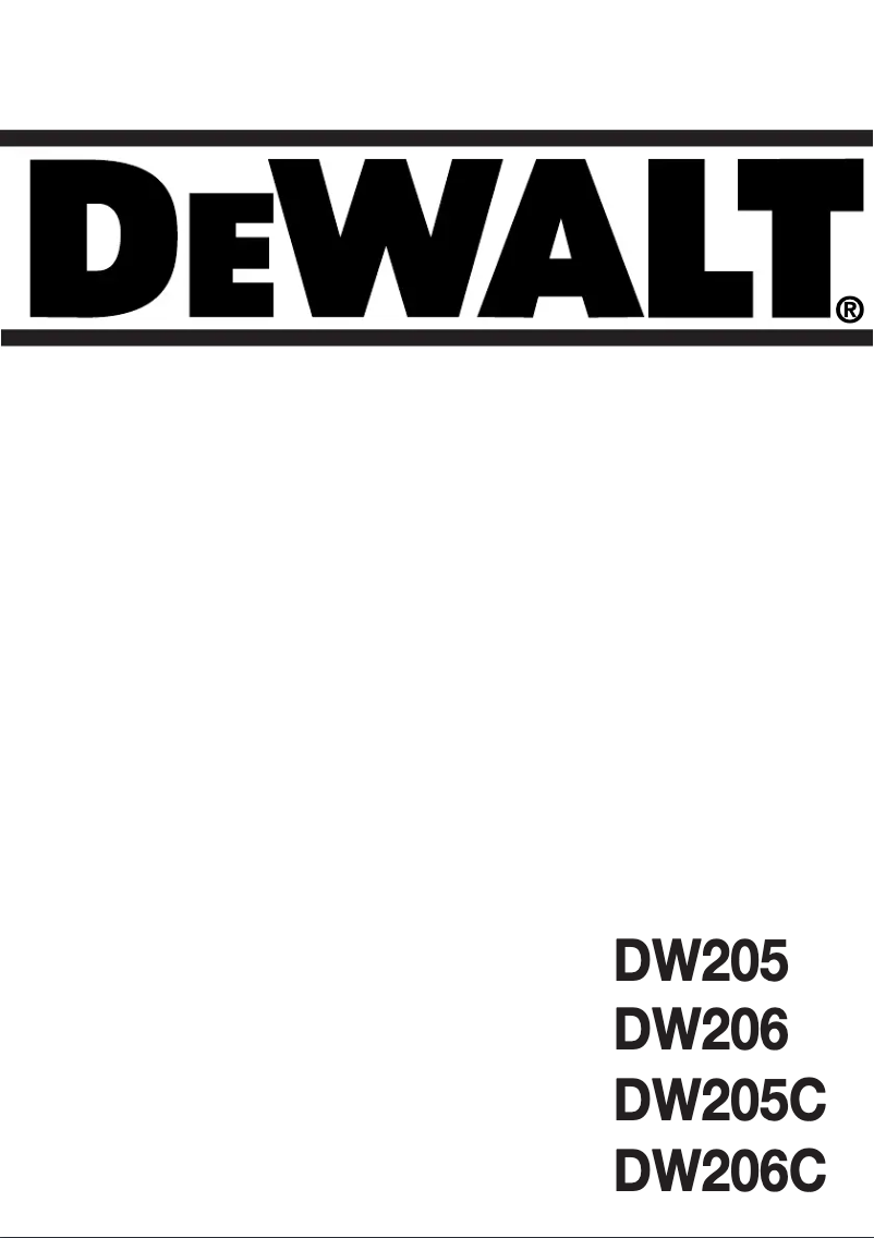 First page image of the manual for DW206