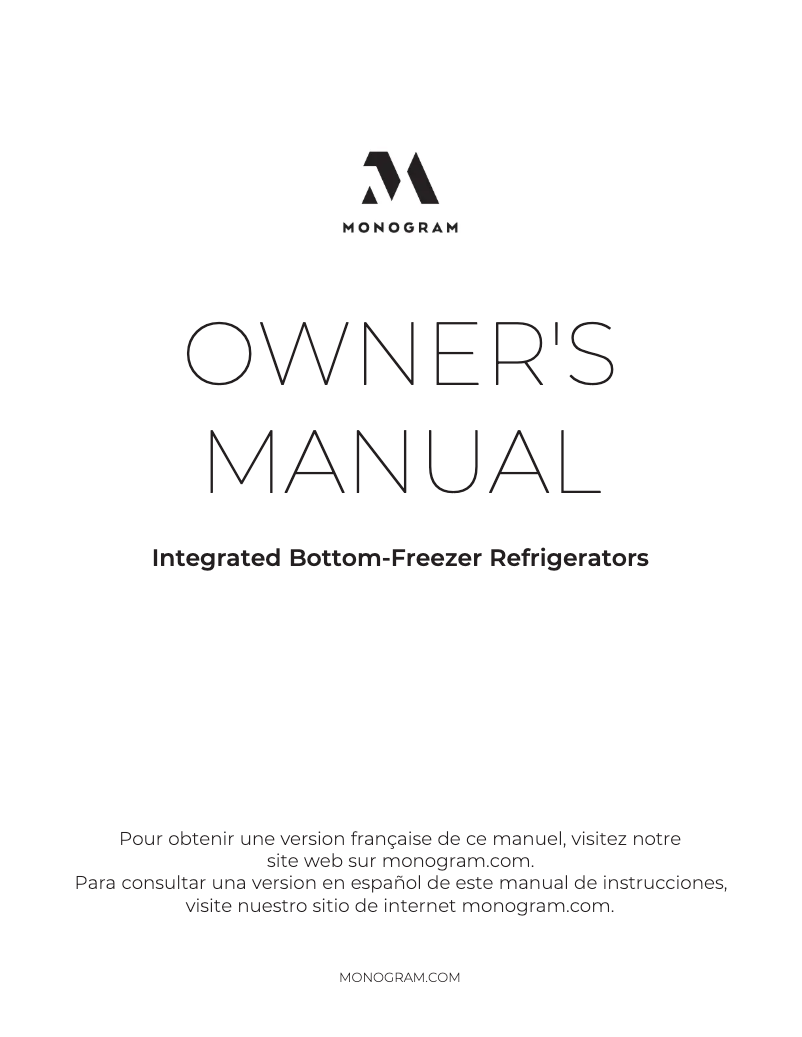 First page image of the manual for ZIC363NBVRH