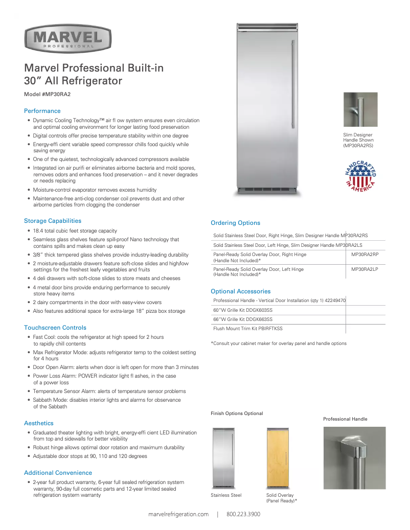 Page 1 of the manual User Manual Marvel MP30RA2L