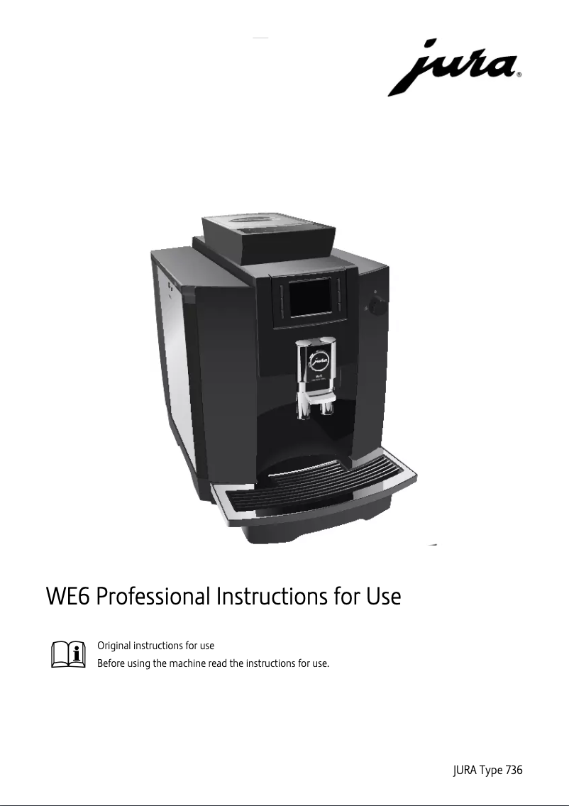 Page 1 of the manual User Manual Jura WE6 Professional