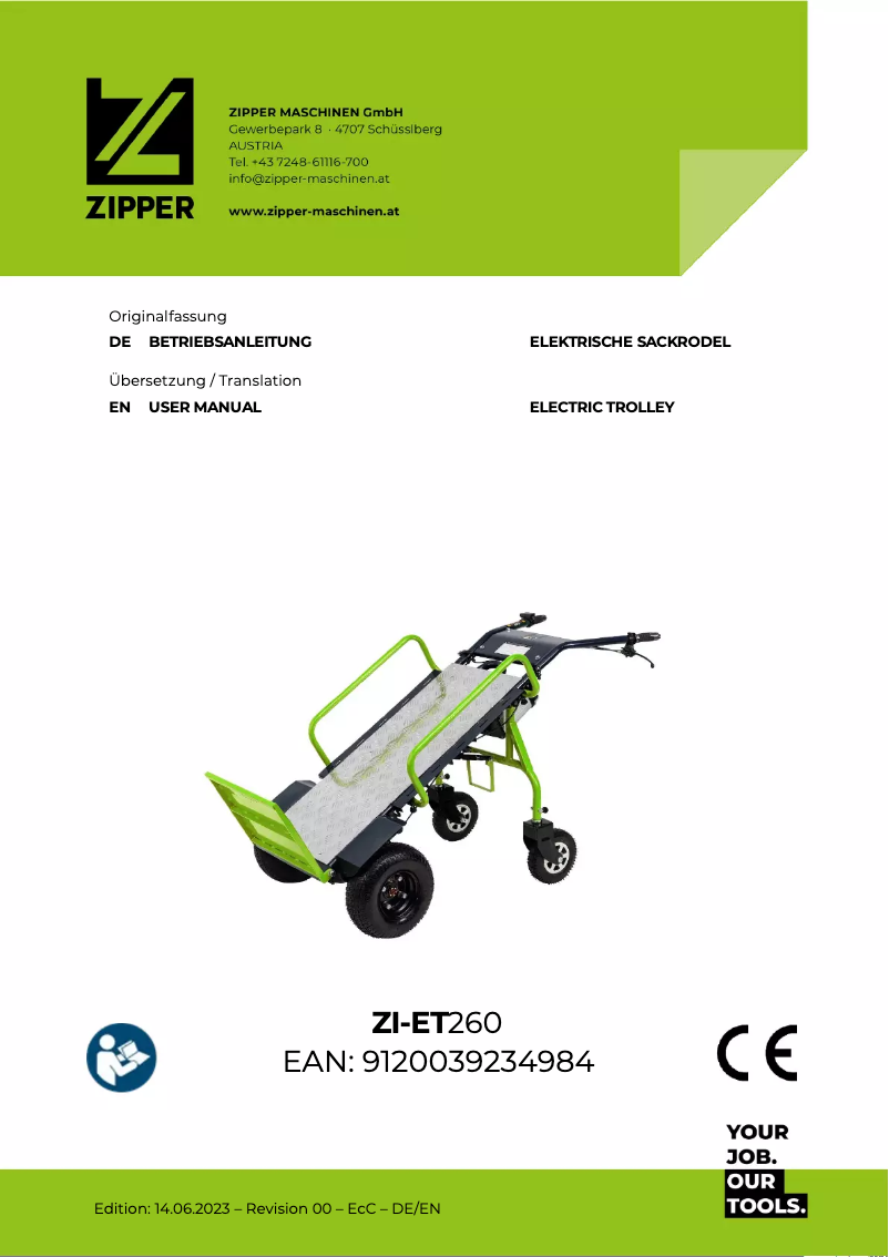 Page 1 of the manual User Manual Zipper ZI-ET260