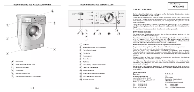 First page image of the manual for WM 26 AAA