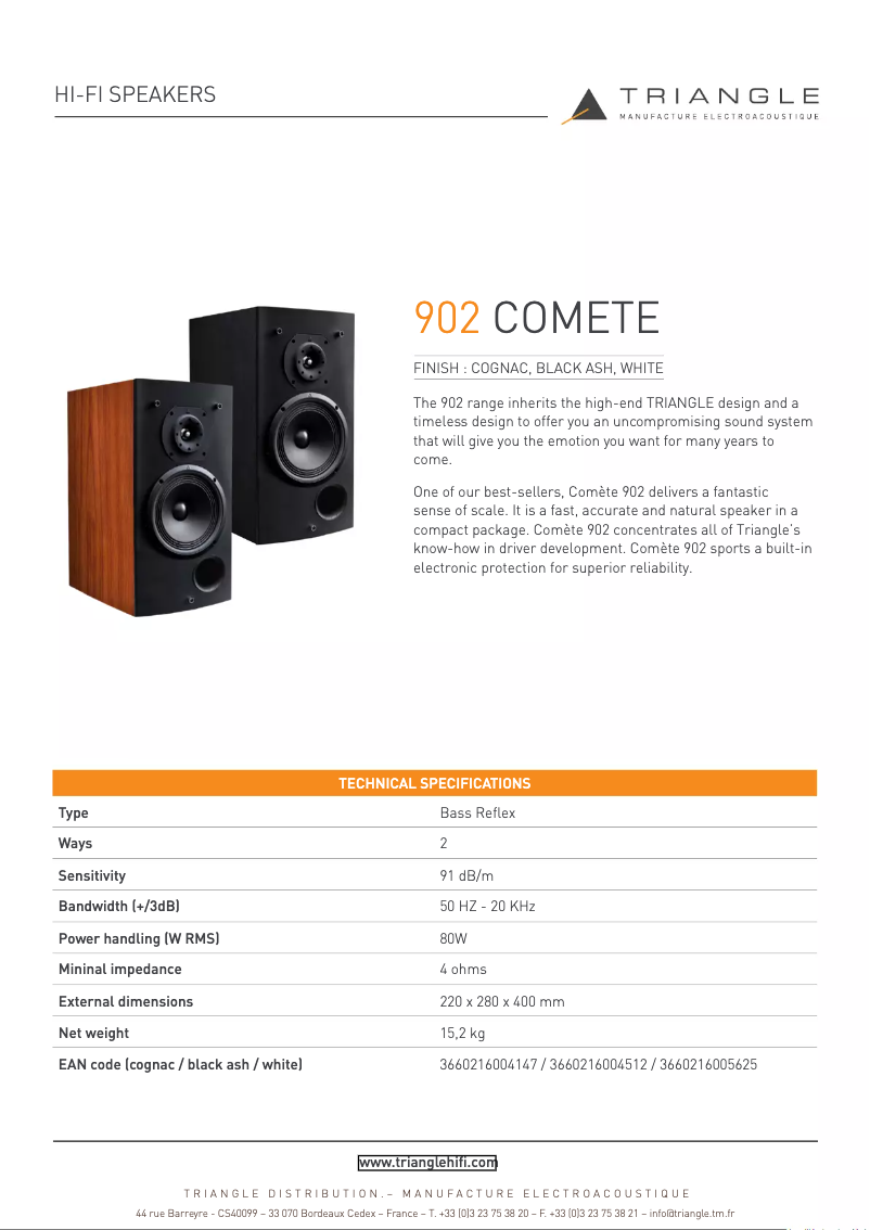 First page image of the manual for Comète 902