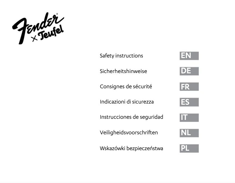 Page 1 of the manual Safety Instructions Teufel Rockster Air 2