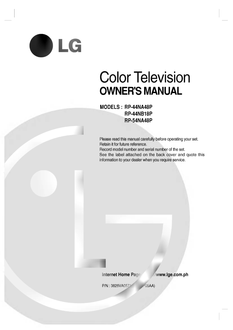 First page image of the manual for RP-44NB18P