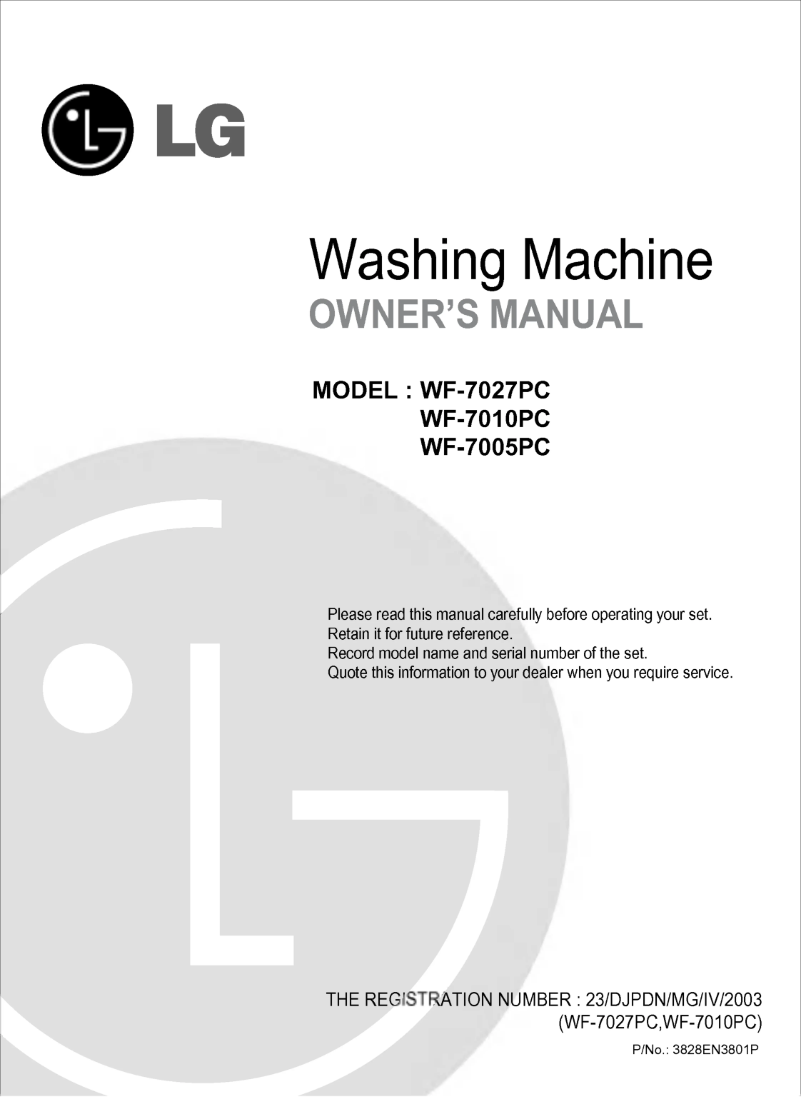 Page 1 of the manual User Manual LG WF-F5701PCP