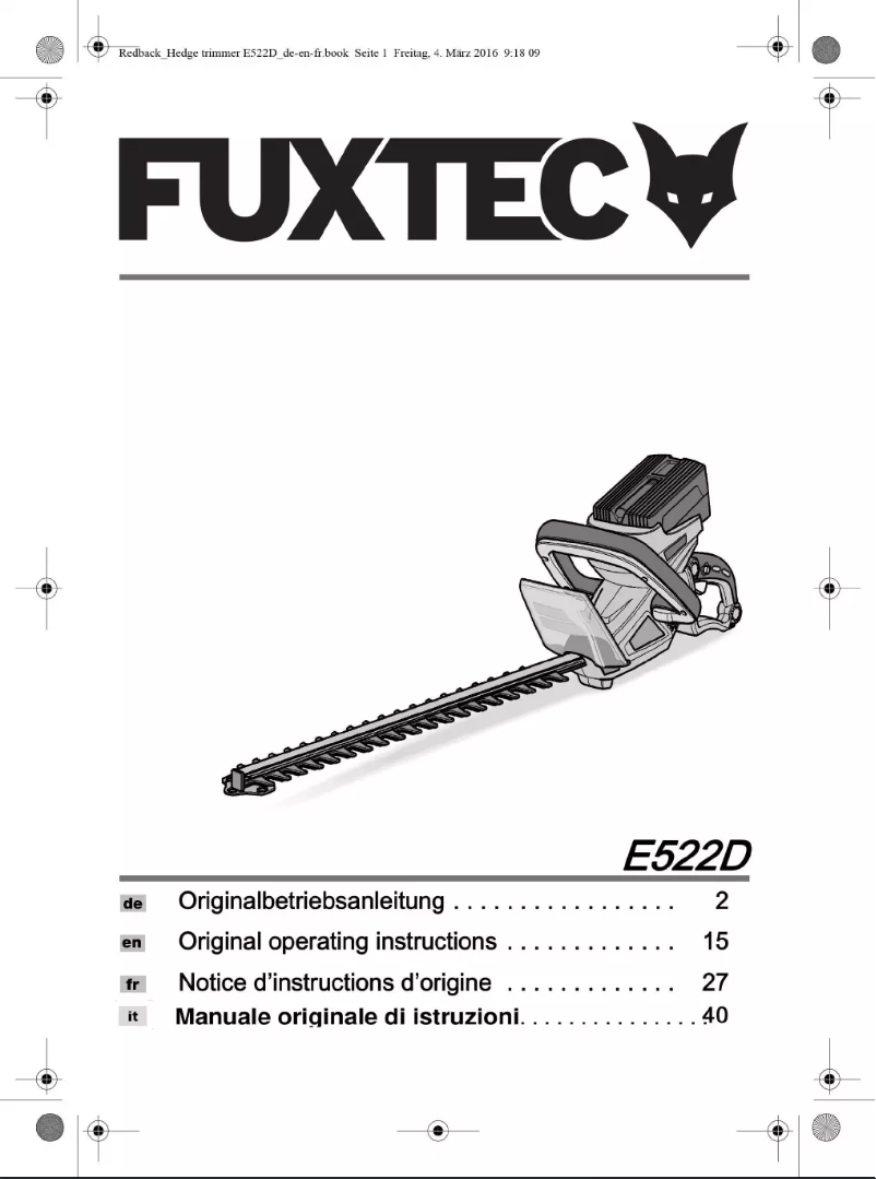 First page image of the manual for E522D