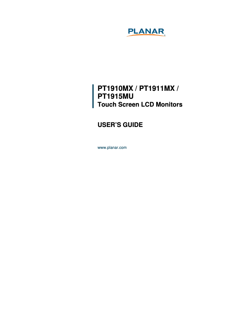 First page image of the manual for PT1910MX