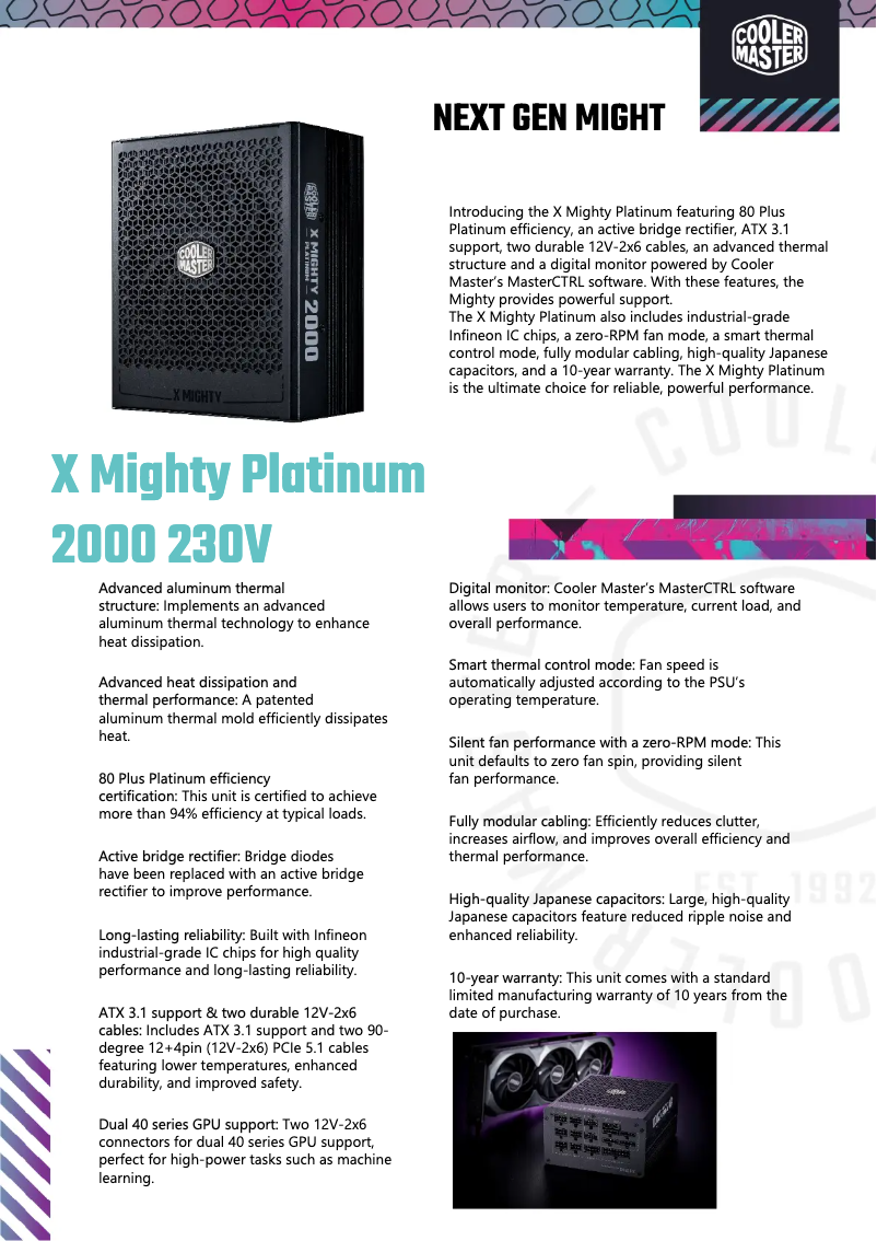 First page image of the manual for X Mighty Platinum 2000