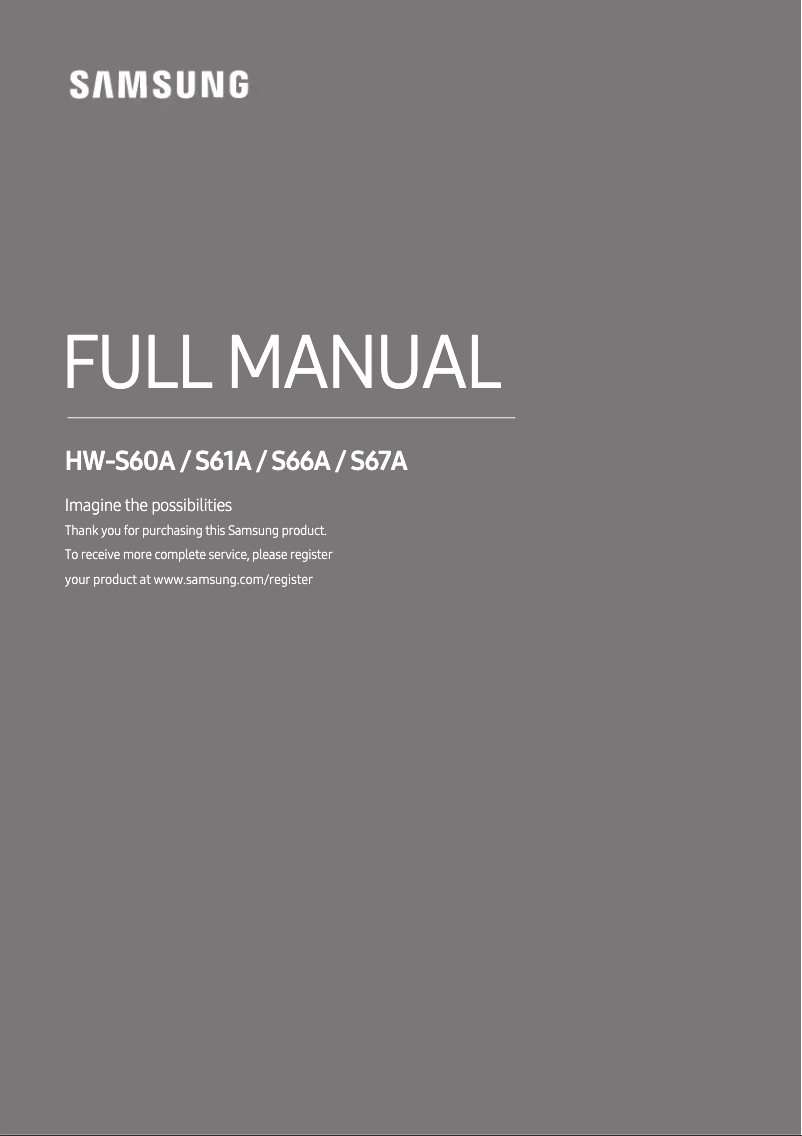 First page image of the manual for HW-S60A