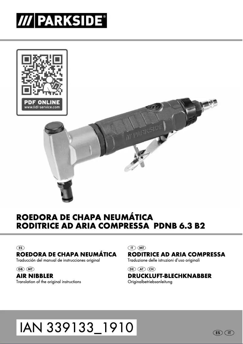 Page 1 of the manual User Manual Parkside PDNE 4000 B2