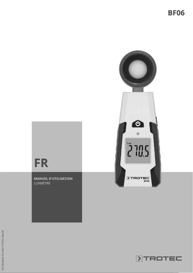 Page 1 of the manual User Manual Trotec BF06