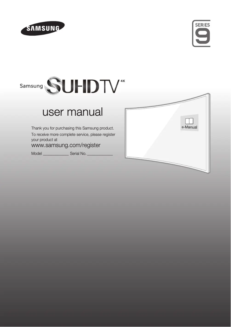 Page 1 of the manual Installation Guide Samsung UA65JS9000R